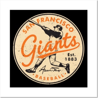 Retro Giants Willie Mays by Buck Tee Posters and Art